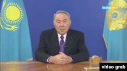 Қазақстан президенті Нұрсұлтан Назарбаев үндеу айтып отыр. Астана, 25 қаңтар 2017 жыл. (Видеодан скриншот)