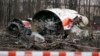 The wreckage of the Polish presidential plane that crashed in Smolensk, in western Russia, on April 10, 2010. All 96 people onboard died, including Polish President Lech Kaczynski, the chief of the Polish General Staff, and dozens of military officials, lawmakers, clergy, and others.