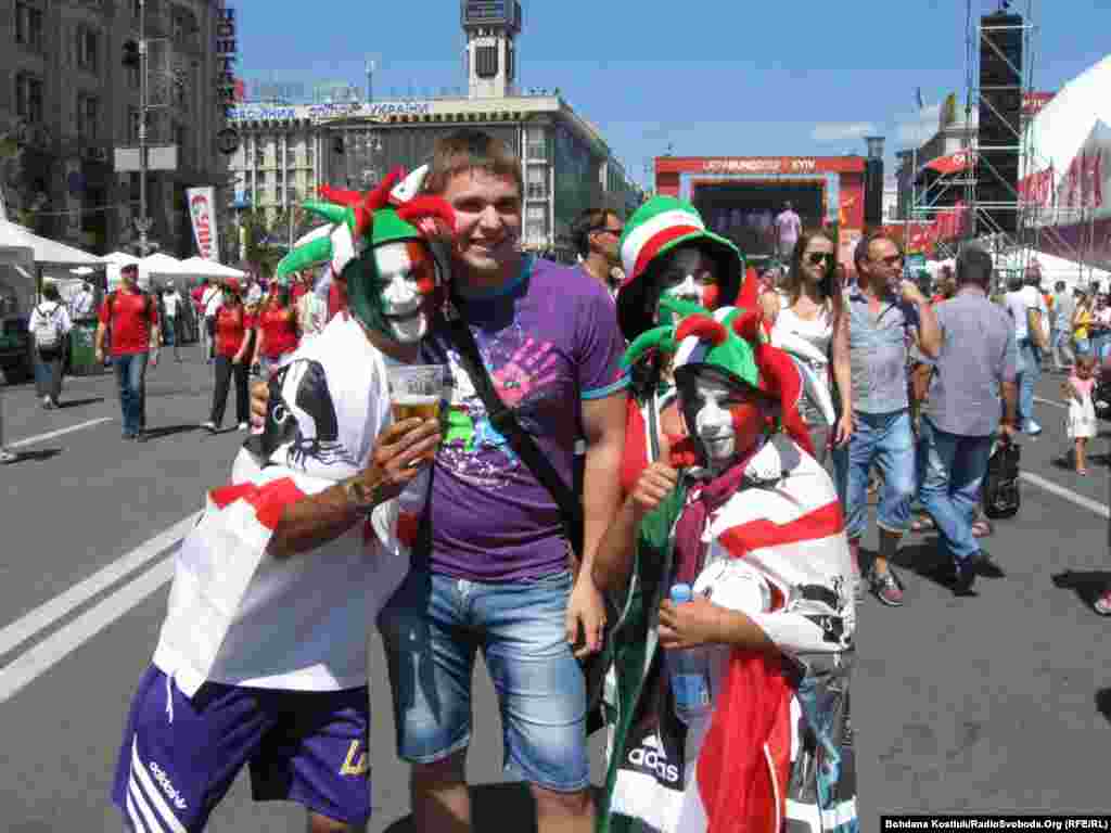 Celebrating in the fan zone in Kyiv before the final