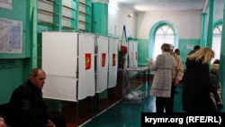 Избирательный участок в аннексированном Симферополе, Крым, 18 марта 2018 год 