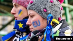 UKRAINE – The Beginning of the Revolution of Dignity. Ukrainian students during a protest to support European Union integration at Independence Square in Kyiv, November 30, 2013
