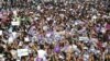 Supporters of Hassan Rouhani in a campaign rally in Mashhad, on Wednesday My 17, 2017. 