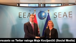 Aleksandar Vučić i Federica Mogherini, arhivskih snimak 