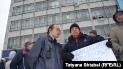Пикет дальнобойщиков против системы "Платон" в Новосибирске, 5 декабря 2015 года