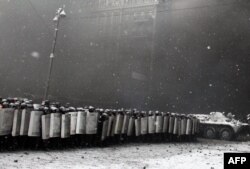 22 ianuarie, 2014: forțele speciale de poliție pe Maidan.