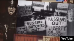 Кадр из документального фильма российского ТВ о "спасительной" агрессии Варшавского договора