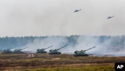 Trupe ruse şi belaruse la exercițiul militar Zapad, în Borisov, Belarus, 20 septembrie 2017