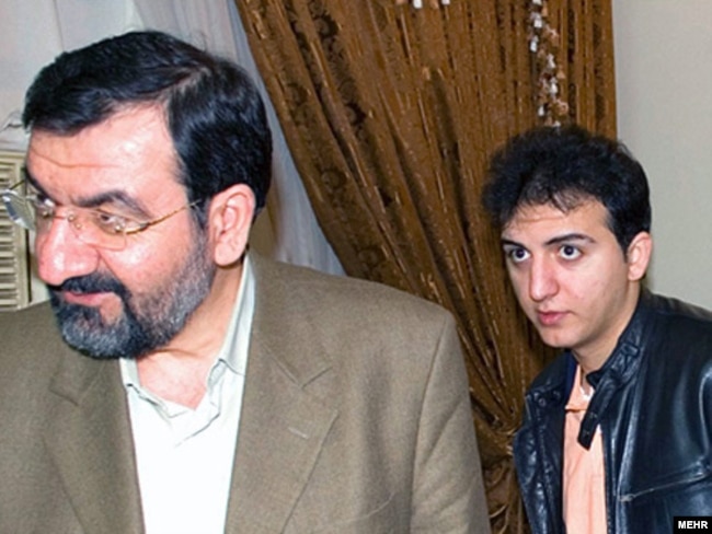 Ahmad Rezaei (right) with his father, former IRGC cmmander Mohsen Rezaei. (undated file photo)