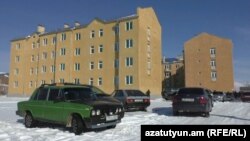 Armenia -- Newly constructed apartment buildings in Akhurian, 20Dec2016