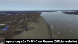 Паводок в Якутии, вид сверху
