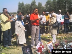 Victims' families attend a remembrance ceremony in Khavaran cemetery in Tehran.