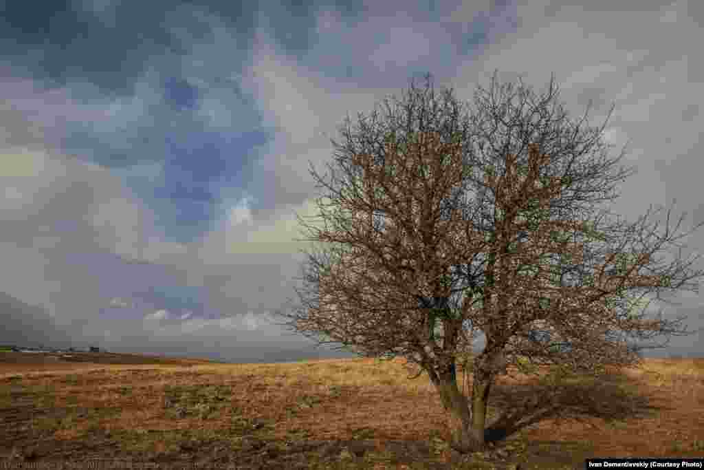 A fall landscape on the Armenian steppes.