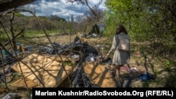 This Roma camp was burned down in Kyiv in April.