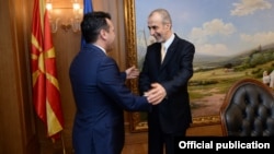 Средбата на премиерот Зоран Заев со словенечкиот амбасадор Милан Јазбец. 
