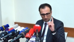 Armenia -- Health Minister Arsen Torosian gives a press conference, Yerevan, March 1, 2020.