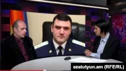 Председатель совета гюмринского клуба журналистов «Аспарез» Левон Барсегян в студии «Азатутюн ТВ», Ереван, 25 февраля 2015 г.