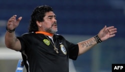 Diego Maradona, shown here in Doha in 2012, served as coach of the United Arab Emirates' Al-Wasl team.