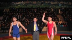 Эркин күрөш боюнча чемпионаттын жүрүшүнөн, 2010-жылдын 26-марты.