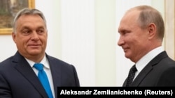 Orbán Viktor magyar kormányfő és Vlagyimir Putyin orosz elnök 2018. szeptember 18-án Moszkvában