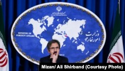 Iranian foreign ministry spokesman, Bahram Qassemi in a press conference in Tehran, August 7, 2017