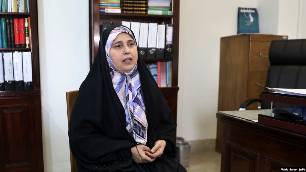 IRAN -- Reformist Iranian lawmaker Parvaneh Salahshouri gives an interview to The Associated Press at her parliament office, in Tehran, July 6, 2019