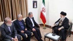 Iran's Supreme Leader Ayatollah Ali Khamenei meeting with Palestinian Islamic Jihad leader Ziad al-Nakhala, in Tehran, December 31, 2018