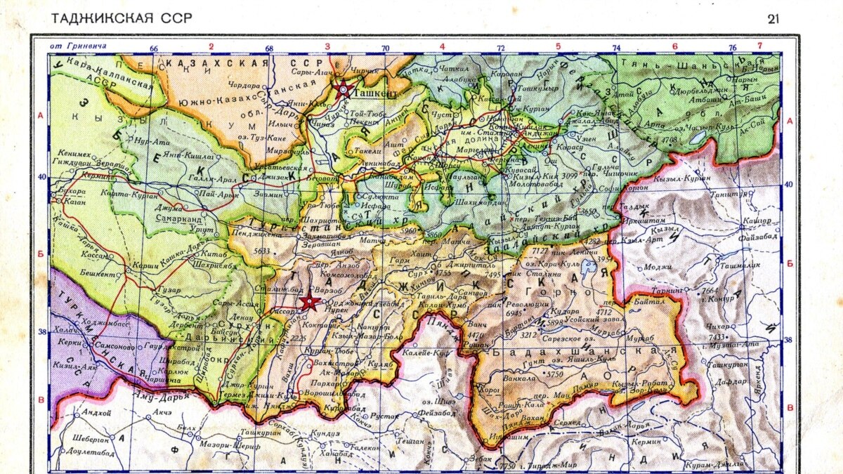 Фото Карта Таджикистана