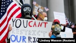 Акция протеста против ограничительных мер, Вашингтон, 19 апреля 2020 года.