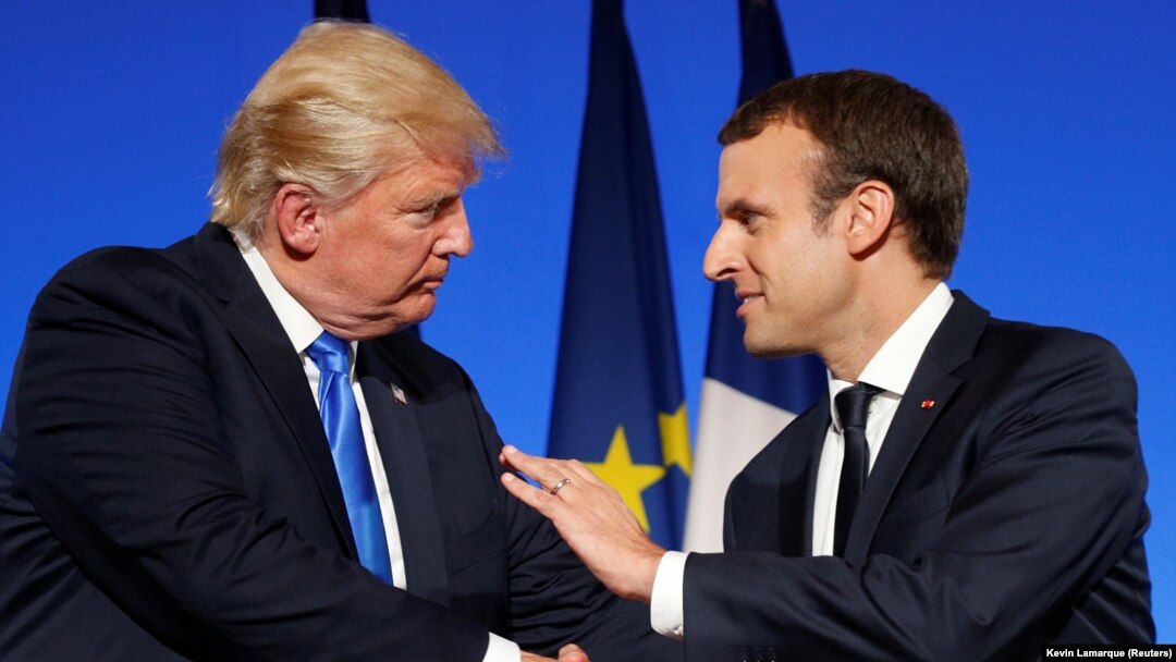 Дональд Трамп менен Эммануэл Макрон