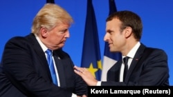 Predsednik SAD Donald Tramp i predsednik Francuske Emanuel Makron 