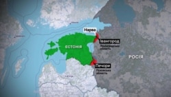 Красным цветом выделены территории, которые Эстония требует от России вернуть