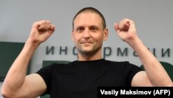 Сергей Удальцов после освобождения, 10 августа 2017 года