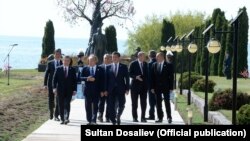 Лидеры стран ССТГ на саммите в Чолпон-Ате, 3 сентября 2018 года.