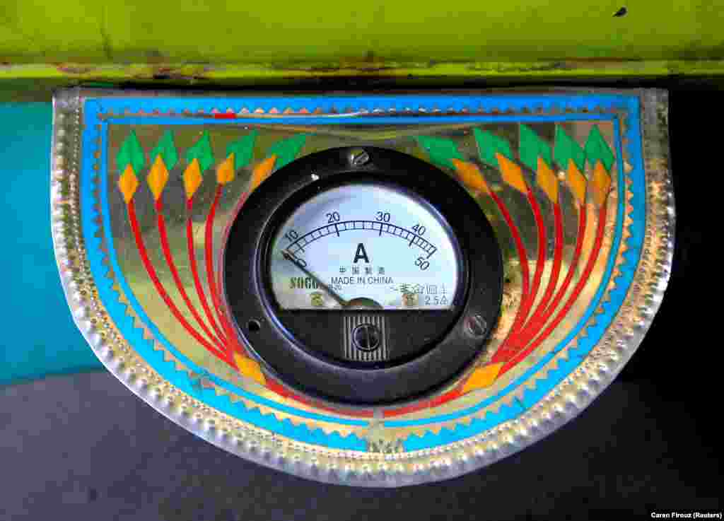 The voltage gauge of a truck in Faisalabad