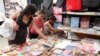 Armenia - School supplies sold at a market stall in Yerevan, 22Aug2012.