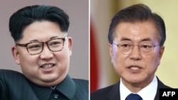 Demirgazyk Koreýanyň lideri Kim Jong Un we Günorta Koreýanyň prezidenti Mun Jae-in