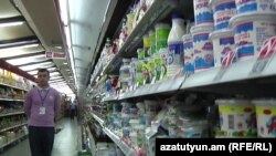 Armenia -- Dairy products in a Yerevan supermarket, 23Feb2011