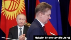 Президент РФ В.Путин и глава Газпрома А. Миллер