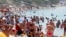 Russia -- People enjoy a day on a crowded beach in the Black Sea resort town of Gelendzhik, August 4, 2016