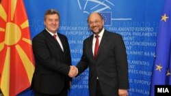  Претседателот Ѓорге Иванов се сретна со претседателот на Eвропарламентот Мартин Шулц во Брисел. 