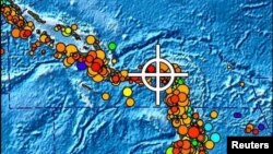 Në hartë shihet territori i rrezikuar nga cunami, që i goditi Ujëdhesat Solomone në Paqësorin Jugor