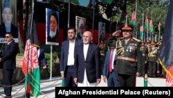 Afghan President Ashraf Ghani during the countries centennial independence day celebrations in Kabul on August 19.