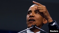 U.S. President Barack Obama at the NATO Summit in Warsaw on July 9.