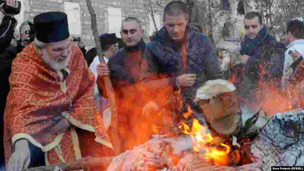 In Cetinje, Montenegro, a Yule log symbol is burned on Christmas Eve.