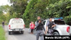 Pjesëtarë të policisë ushtarake në Brazil.