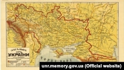 Загальна карта України, видана у США в 1918 році. Мине кілька років, і більшовики відріжуть від України значні території, включно зі Східною Слобожанщиною 