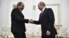 RUSSIA -- Russian President Vladimir Putin (Right) shakes hands with Armenian Prime Minister Nikol Pashinian (Left) during their meeting in the Kremlin in Moscow, Russia, 27 December 2018