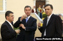 Svetozar Marović, Milo Đukanović i Filip Vujanovic. Datum nepoznat.