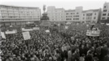 Demonstrație la Sofia, după colapsarea regimului comunist în Bulgaria, 17 decembrie 1989