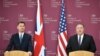US Secretary of State Mike Pompeo (R) and Britain's Foreign Secretary Jeremy Hunt (L) attend a joint press conference at the Foreign Office in central London on May 8, 2019. 